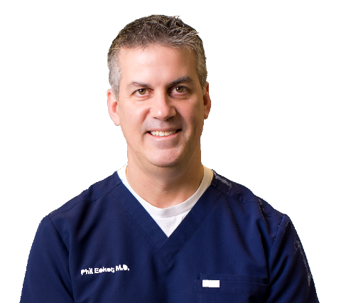 Dr. Ecker in scrubs